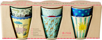 Kinderbecher-Set Rice by Rice Melamin 6er bunt 160 ml