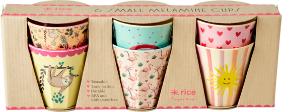 Kinderbecher-Set Melamin Rice by Rice 6er-Set 160ml bunt