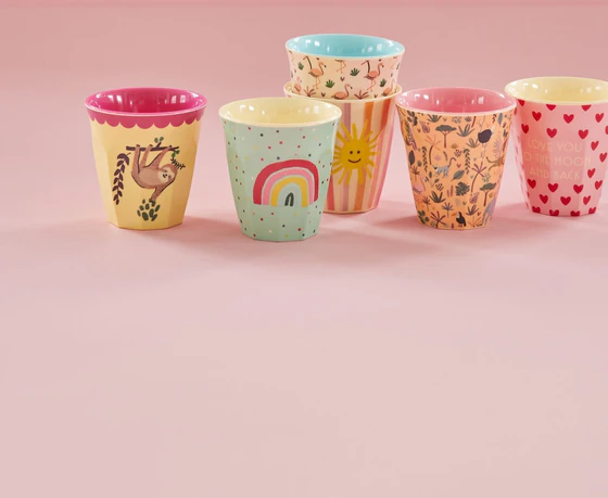 Kinderbecher-Set Melamin Rice by Rice 6er-Set 160ml bunt