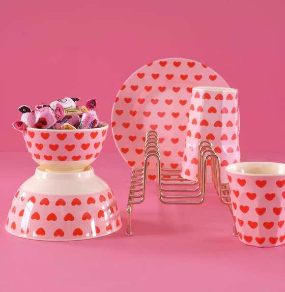 Hoher Trinkbecher Rice by Rice 400 ml Herzmuster BPA-frei