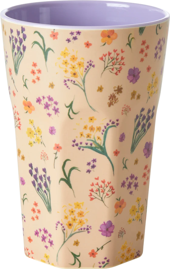 Hoher Trinkbecher Melamin 400 ml - Rice by Rice Wildblumen