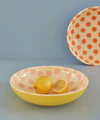 Melamin-Salatschüssel Rice by Rice 2,5L rosa Punkte robust