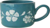 Cappuccino-Tasse Keramik 200ml Rice by Rice Blumenranke Unikat - white