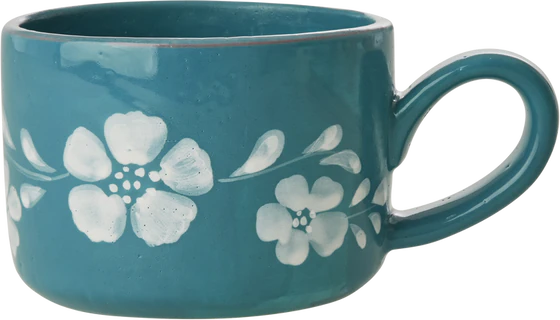 Cappuccino-Tasse Keramik 200ml Rice by Rice Blumenranke Unikat