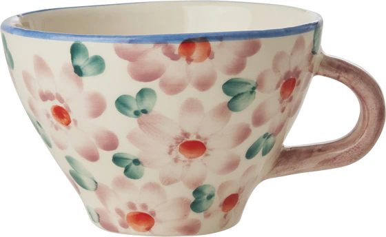 Keramik-Teetasse Rice by Rice 150 ml Handbemalt Rosa Blumen
