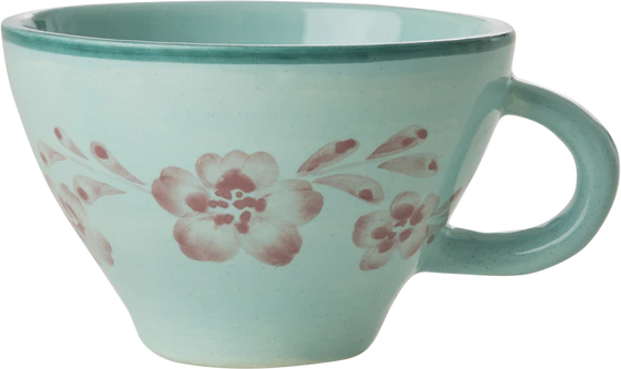 Keramik-Teetasse Rice by Rice 150 ml Handbemalt Rosa Blumen