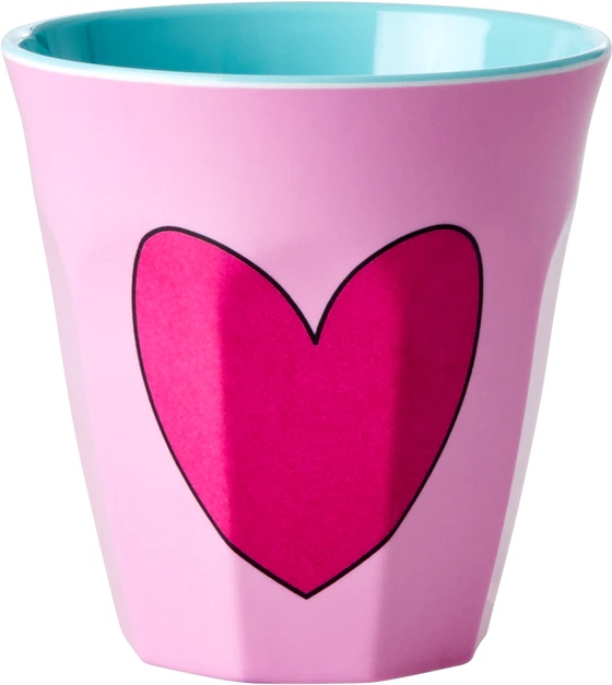 Melamin-Trinkbecher Pink Herz 250ml Rice by Rice Bruchfest