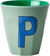 Melamin-Trinkbecher Rice by Rice Khaki 250ml bruchfest - Melamine Cup with the Letter P - Khaki - Medium - 250 ml
