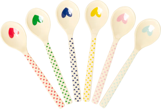 Melamin-Teelöffel Rice by Rice 6 Herzen BPA-frei bruchfest