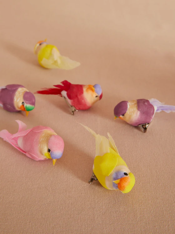 Dekovögel mit Clip Rice by Rice 6 Farben – Kreative Geschenkdeko